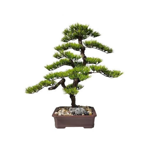 YXIANG56Q Fake Plants Chinese-Style Artificial Bonsai Tree with Realistic Wood and Ceramic Pot Fake Plants for Home Office Bonsai Tree
