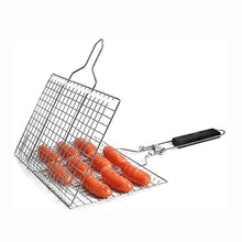 OEKFVCHVZ Grilling Net BBQ Grill Fish Basket Folding Portable Stainless Steel with Handle Outdoor Campin