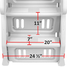 Vinyl Works AF Adjustable 24 Inch Ladder for Above Ground Swimming Pools with Secure Gate Closure and 2 Deck Mount Flanges, White