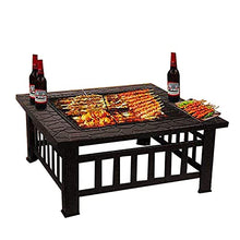 Fire Pit 31-inch Garden fire Pit, Villa Courtyard Barbecue Grill, Indoor and Outdoor Heating Brazier, Charcoal fire Pit Table