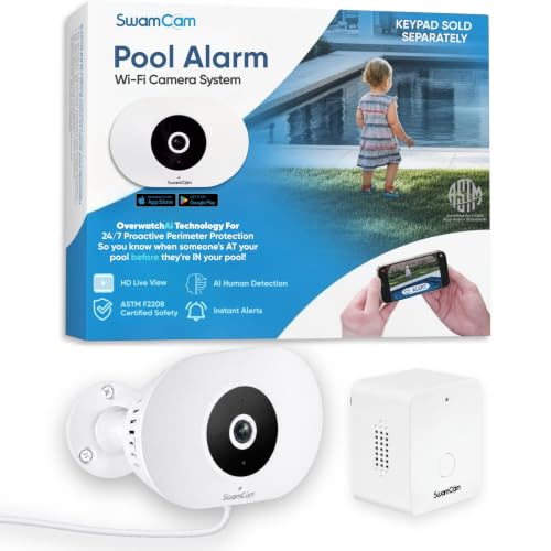 Swamcam Pool Alarm Kids Safety Camera|ASTM F2208|No Repeater|No Keypad