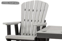 DutchCrafters Slat Fan Back Double Poly Adirondack Glider Outdoor Patio Chairs Black & Weatherwood