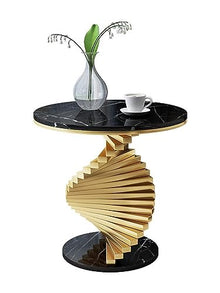 Living Room Table Marble Coffee Table is Simple and Modern Creative Corners Near The Sofa in The Living Room Small Round Table Outdoor Side Table (Color : 50CM-01)