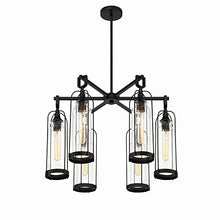 Bailey Street Home 6 Light Outdoor Pendant Vintage Style Satin Black