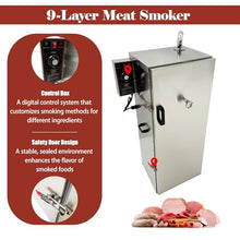 DINENOVATE Commercial BBQ Smoker 9-Layer 110V 1KW