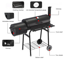Charcoal grills gas grill weber grill Charcoal Grill Barbecue Oven with Side Fire Box and Offset Smoker, BBQ Outdoor Picnic, Camping, Patio Backyard Cooking