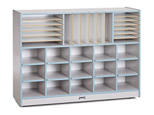 Jonti-Craft Rainbow Accents Sectional Cubbie-Tray Mobile Unit with Trays Coastal Blue