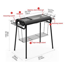 Barbecue Desk Portable Travel Folding Tall Barbecue BBQ Charcoal Grill with Independent Charcoal Tank and Seasoning Basket for Camping Picnic Outdoor，black - 28.7 X 14.6'' X 32.3" Tabletop Barbecue"