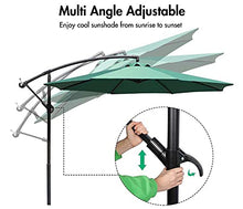 RWGOVLU 10Ft Cantilever Parasol with Crank & Tilt, Outdoor Offset Parasol, Hanging Umbrella, Sun Shade Umbrella Waterproof, UV Protection, Base not Include