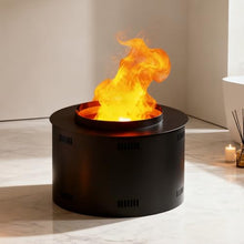 Sushangmao Upgraded Round 3D Water Vapor Fireplace/3d Water Vapor Fireplace/Humidifier, Realistic Flame Effect, Adjustable Mist/Flame Brightness, Remote+Touch Control, Low Noise 30cm/11.8in