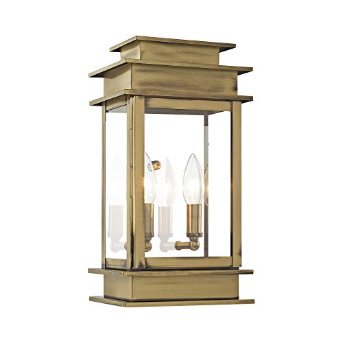 Livex Lighting 2014-01 2-Light Outdoor Wall Lantern, Brass