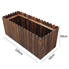 yangxiao01 Flower Stand Solid Wood Carbonization,Plant Box Anti-Corrosion,Plant Container Box Large Capacity Rectangle,Garden Courtyard Balcony Display Stand