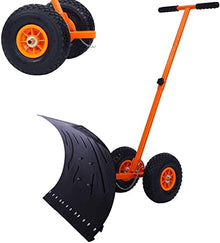 Snow Shovel Snow Shovel with Wheels|Rolling Snow Pusher with Adjustable Height Handle |Snow Removal Tool for Winter Road Garden Snow Pusher