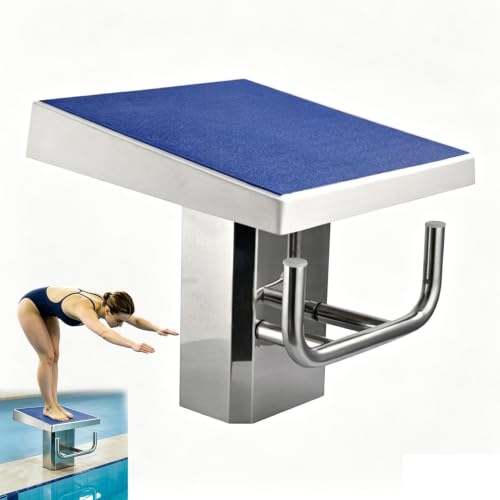 ZengHeBloom Diving Board Pool Diving Platform,Indoor Outdoor Pool Jump Board,Stainless Pool Diving Starting Block with Non-Slip Strips,Load Capacity 600 Lbs/280kg,Inclined at 15° for Inground Pools
