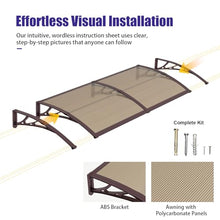 Awning for Door Entrance, 60x120 Inch Awnings for Patio, Durable Polycarbonate Window Awnings Exterior, UV Rain Snow Protection Canopy for House, Porch, Patio, Deck