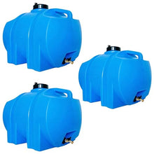 WaterPrepared 3 Pack Portable Water Tank 35 Gallon Blue