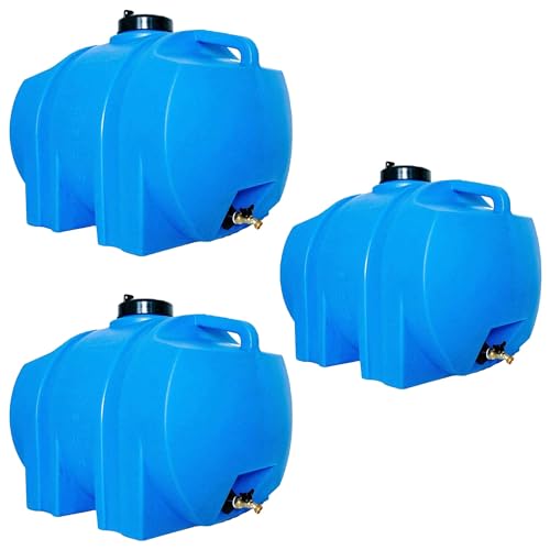 WaterPrepared 3 Pack Portable Water Tank 35 Gallon Blue