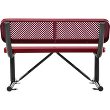 Global Industrial 4'L Heavy Duty Outdoor Steel Picnic Bench with Backrest