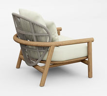 TeakStation 1 Pc Teak Wood Lounge Chair Set: Lounge Chair with Cushions in Outdoor Sunbrella Fabric #5404 Canvas Natural