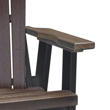 American Furniture Classics Model 515BZBK-K Double Glider with Center Table in Brazilian Walnut Woodgrain with a Black Base, Made in The USA
