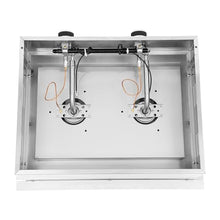 2 Burner Natural Gas Drop-in Cooktop, Outdoor Built-in Stove for Patio Kitchen Villa, 304 Stainless Steel Gas Stove with Cover, 70K BTU (3.5KW x2), Easy Clean & Mounting Brackets Included