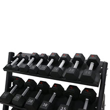 TKO 3-Tier Dumbbell & Kettlebell Rack | Home Gym Organizer | Black Stand