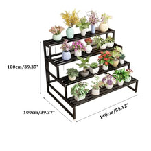 Plant Stand Plant Stand Corner Rectangle Plant Shelf 4-Tier Metal Ladder Shelf Floor Standing Flower Pot Rack Black Flower Rack Garden Flower Display Shelf Large Capacity Flower Pot Stand for Balcony