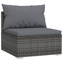 VIHHQGC Grey PE Rattan Large Modular Garden Lounge Set with 9 Seats, Durable Outdoor Furniture and Comfortable Cushions for Patio, Modern Design with Easy Maintenance