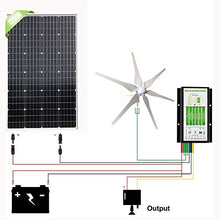Giosolar 400W Wind Turbine Generator + 120W Monocrystalline Solar Panel + Hybrid Charge Controller (520W Solar Wind Power Kit)