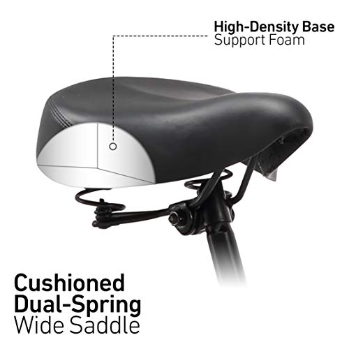 sixthreezero Men's Beach Cruiser Bike 7-Speed Step-Through Touring Hybrid Bicycle Matte Black w/ Black Seat/Grips