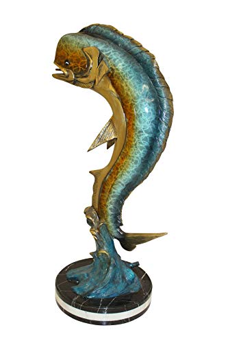 Nifao Mahi Mahi Fish Outdoor Medium Bronze Fountain, 16" L x 12" W x 32" H