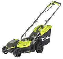 Ryobi 5133004306 RLM18X33B40 Lawn Mower (Width 33 cm, Adjustable Cutting Height, with 35 L Bag and Mulch Wedge, with Battery)
