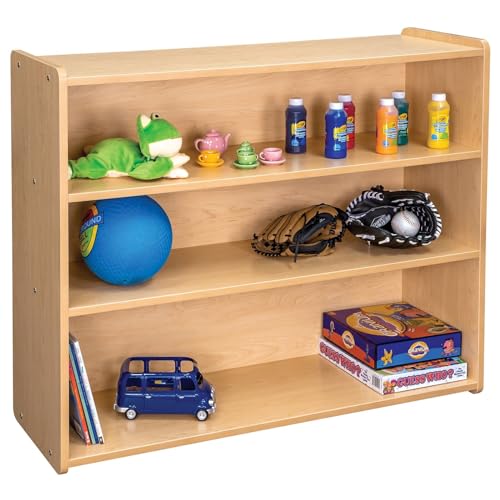 Tot Mate 3-Shelf Mobile Wooden Bookshelf Maple