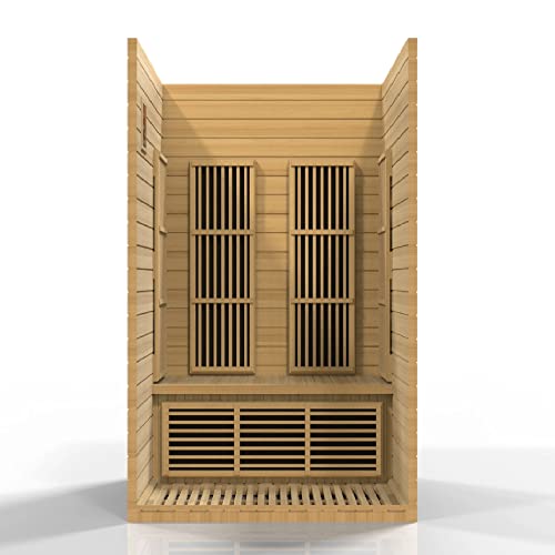 BOTARO Maxxus Saunas MX-J206-01 Seattle Carbon Far Infrared Sauna for 2 Persons Hemlock Wood