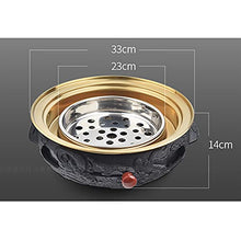 Charcoal Grill Portable Round Barbecue Stove Food Charcoal Stove With Grill Pan Base Tabletop BBQ Grill Outdoor Cooking Picnic Barbecue (Color : Black Size : 33x14cm)