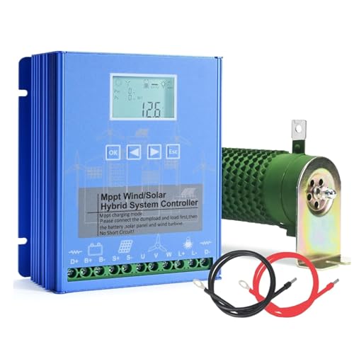 HYZHANHONG 48V, 3000W Wind Solar Hybrid Charge Controller, 12V 24V 48V Solar Panel Wind Turbine MPPT Charge Regulator Suitable for House, Street Lamp Wind and Solar Hybrid System