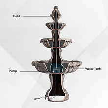 XBrand 58.3" 3-Tier Outdoor Freestanding Water Fountain - Classic Leaf Design