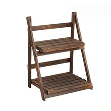 JOTDPFRYK Indoor Wooden Trellis Folding Ladder Planter Balcony Multi-Layer Potted Plant Shelf Floor Carbonized Rustic Flower Flower Stand Classical Plant Stand Solid Wood Ladder Frame Storage Rack