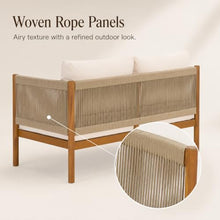 OYEFIT Outdoor Loveseat and Coffee Table Set, Acacia Wood 2-Piece Patio Set
