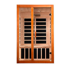 Dynamic Saunas Santiago Elite 2-Person Ultra Low EMF FAR Infrared Sauna Honey Stain Finish