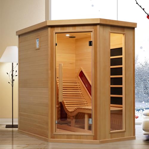 Smartmak Far Infrared Sauna Room 1 Person Canadian Hemlock Wooden
