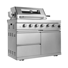 RGWYGCG Outdoor Kitchen Grill, Stainless Steel 4-Burner Propane Gas Grill with Rotisserie Kit, Heavy Duty Outdoor Kitchen Grilling Station with Storage Drawers, for Patio, Poolside