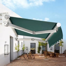Etlegor Patio Awning Retractable, Assembled Manual Sunshade Shelter Aluminum Frame Outdoor Window Door Awning Deck Canopy Balcony Yard Business(4x3m/13x9.8ft)