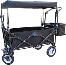 with Canopy Outdoor Coapsible Garden Cart Transport Troey Heavy Duty Folding Portable Hand Cart Outdoor Beach Wagon A Terrain Folding Utility Wagon for ping Camping