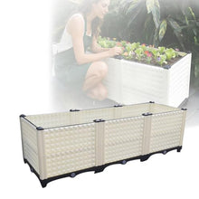 Dalumian Raised Garden Bed, All-Weather Planter Container, Elevated Planter Box, Large Outdoor Rectangle Planters for Patio, Deck, Backyard, Balcony, Porch (White)(2-Tier)
