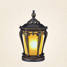 ZEELYDE Post Lights Outdoor,Vintage Waterproof Garden Lights Rust and Corrosion Outdoor String Lights Solar Column Headlights Modern Outdoor Grass Column Headlights Wall Lights Villa Garden Lights D