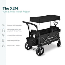 WONDERFOLD X2M Push & Pull Stroller Wagon 2 Seater Black