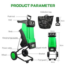 HMWOKPOT Electric Garden Shredder & Wood Chipper with 50L Collection Bag, 2400W-220V Powerful Leaf Mulcher - 40mm Cutting Capacity for Lawn and Garden Use