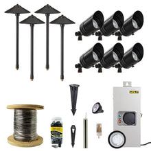 VOLT 12V LED Landscape Lighting Kit (6 Spotlights, 4 Path Lights), Black