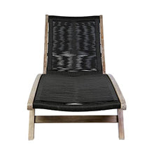 Armen Living Chateau Outdoor Patio Adjustable Chaise Lounge Chair Charcoal Rope and Eucalyptus
